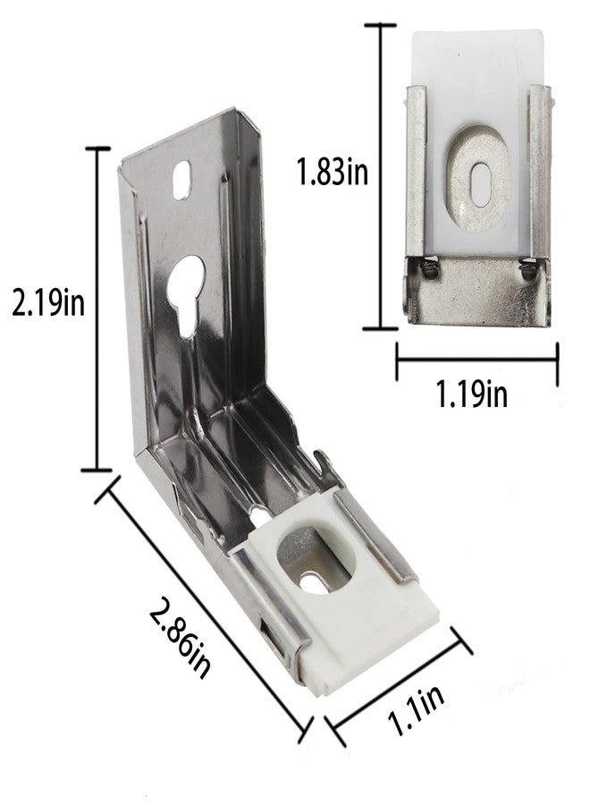 Caishun 2 Sets 2.8x1.2inch Silver Metal Vertical Blind Mounting Bracket Replacement Mounting Hardware for Interior and Exterior Zebra Roller Blinds and Soft Screen Shades - Image 2